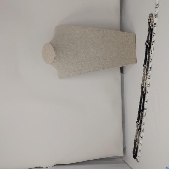 Multi-Strand Chain Necklace Silver Tone Black Gunmetal Gray Work Casual - Picture 6 of 7